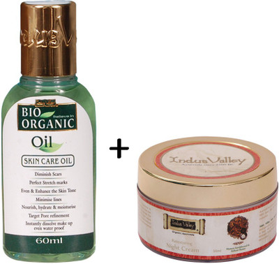 

Indus Valley Bio Organic Oil & Hydrating Night Cream Combo Kit(Set of 2)