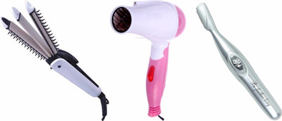 

3P Kart 3 In 1 Multi function Hair Curler and Straightener , Hair Dryer and Bikini Trimmer(Set of 3)
