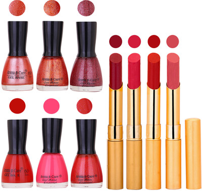 

Aroma Care Candi Bottle Nail Polish Combo with Rytm Popular Lipstick Combo Set-25(Set of 10)