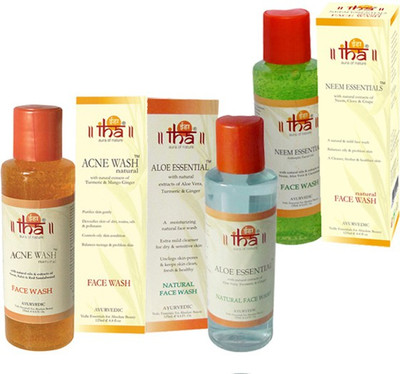 

IHA Ayurvedic Face Wash Combo - Aloe, Neem & Acne Care(Set of 3)