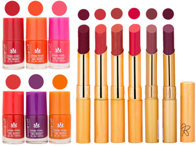 

Aroma Care Nail Polish Set and Rythm Lipstick Sets ( Modern Shades) 1803201832(Set of 12)
