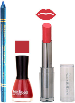 

Rythmx Lipstick , Nail Polish And Turquoise Blue Kajal Makeup Combo 1122(Set of 3)