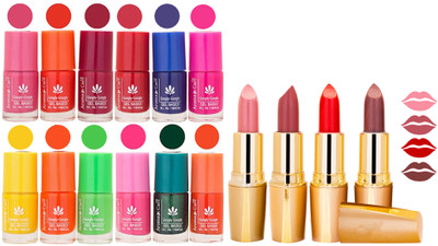 

Aroma Care Lot of 12-piece Surprise Nail Polish Set and Rythm Lipsticks Combo 168(Set of 16)