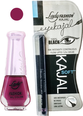 

Lady Fashion Nail Polish and Kajal Combo 2010201606(Set of 2)