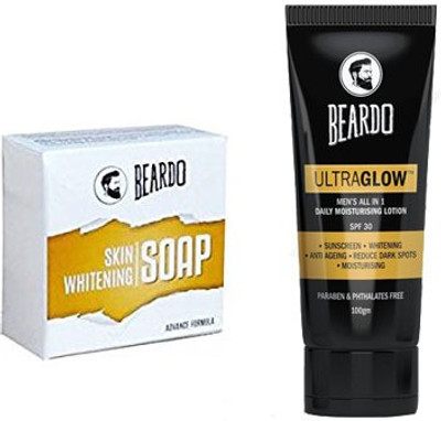 

Beardo whitening soap and ultraglow lotion(Set of 2)