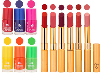 

Aroma Care Makeup Women Nail Polish and Exclusive Long Lasting Lipstick Set 65(Set of 12)