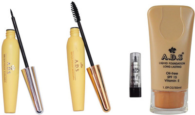 ADS Eyeliner, Mascara, Foundation and Kajal(Set of 4)
