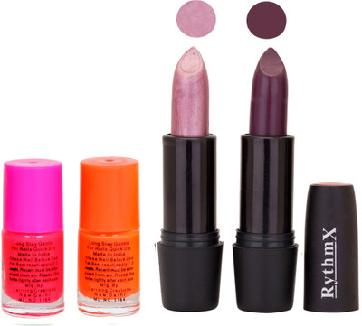 Rythmx FB RYTH BLK LIPSTICKS AND NAIL POLISH IMPORTANT COMBO 54(Set of 4)