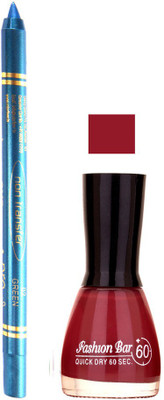 

Fashion Bar Mauve Nail Polish With Pro Non Transfer Turquoise Blue Kajal 65(Set of 2)
