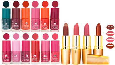

Aroma Care Lot of 12-piece Surprise Nail Polish Set and Rythm Lipsticks Combo 41(Set of 16)