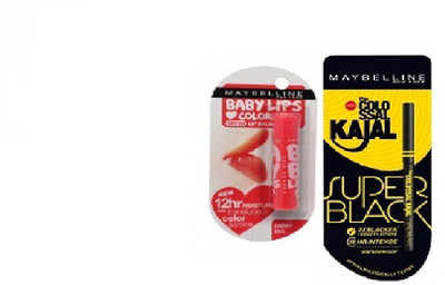 

Maybelline New York Colossal Kajal Super Black 0.35g & Baby Lips Cherry Kiss (SPF20)(4 g)(Set of 2)
