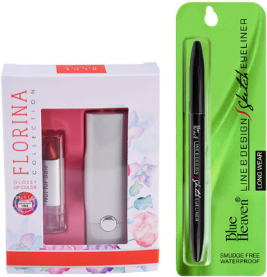 

Blue Heaven Florina Glossy Lipstick (Baked Brick) & Line Design Sketch Eyeliner(Set of 2)