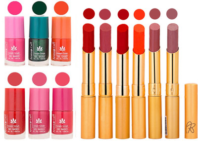 

Aroma Care Perfect Combo of Nail Polish and Rythm Lipstick Popular Shades in Wholesale Rate 2332017124(Set of 12)