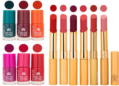 

Aroma Care Famous Combo of Nail Polish with Rythm Long Lasting Lipstick Sets 183201765(Set of 12)