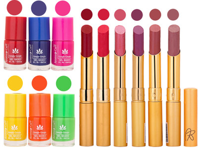 

Aroma Care Makeup Women Nail Polish and Exclusive Long Lasting Lipstick Set 44(Set of 12)