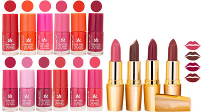 

Aroma Care All About Nail 12 Piece Color Nail Lacquer Combo Set + 4 Rythm Creamy Matte Lipstick Combo 107(Set of 16)