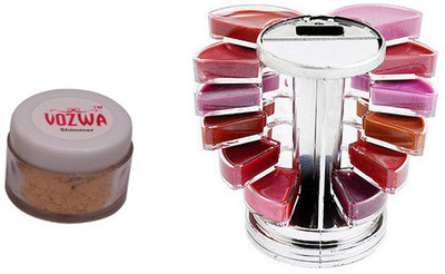 

Vozwa Golden Shimmer Powder with Lipgloss Palette(Set of 2)