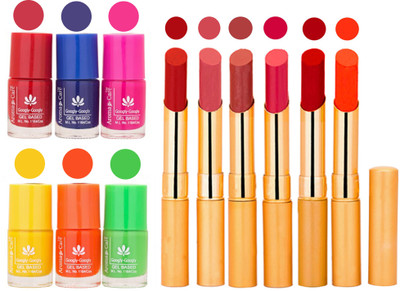 

Aroma Care Makeup Women Nail Polish and Exclusive Long Lasting Lipstick Set 67(Set of 12)