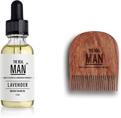 

The Real Man Beard & Mustache Oil Lavender(15ml) & Comb(Set of 2)