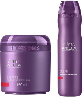 

Wella Professionals Clean anti dandruff shampoo with Balance Treatment Mask(Set of 2)