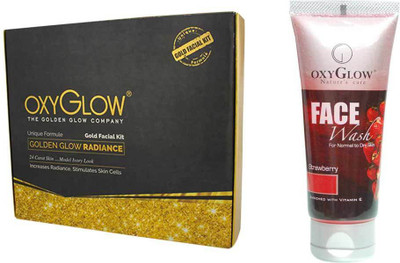 

Oxyglow Golden Glow Radiance Gold Facial Kit & Strawberry Face Wash 100gm(Set of 2)