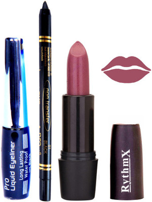 

Rythmx Voilet Pink Lipstick Eyeliner Kajal Combo Kit 780111(Set of 3)
