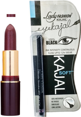 

Lady Fashion Lipstick And Kajal Combo(Set of 2)