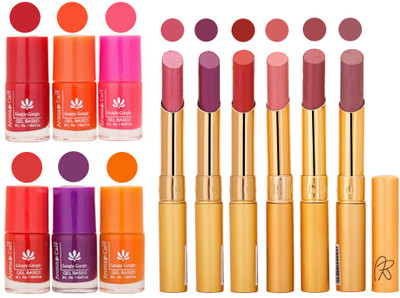 

Aroma Care Nail Polish Set and Rythm Lipstick Sets ( Modern Shades) 1803201865(Set of 12)