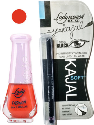 

Lady Fashion Nail Polish and Kajal Combo 2010201611(Set of 2)