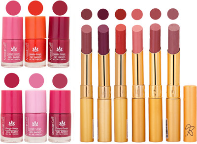 

Aroma Care Quick Dry Nail Polish and Rythm Lipstick Combo 1803202028(Set of 12)