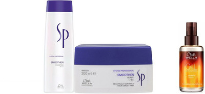 

Wella Professionals Smoothen Mask and Shampoo With Treatment(Set of 3)