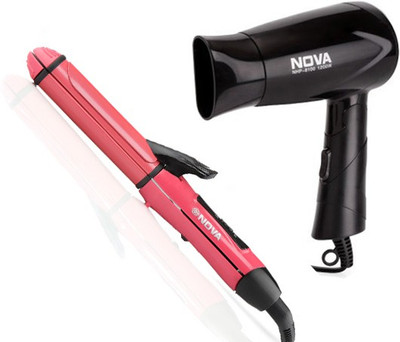 

Nova NHP 8100 + NHS 800 Personal Care Appliance Combo(Hair Dryer, Hair Straightener)