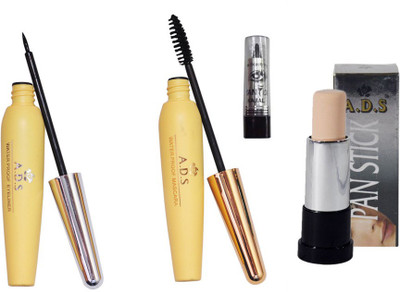 

ADS Waterproof Eyeliner / Mascara / Pan Stick Concealer / Kajal(Set of 4)