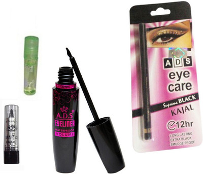 

ADS 1625 Eyeliner, Kajal, Eye Care Kajal and Lip Gloss(Set of 4)