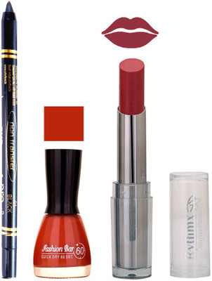 

Rythmx Lipstick , Nail Polish And Stay On Black Kajal Makeup Combo 1023(Set of 3)