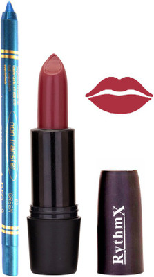 

Rythmx Mauve Lipstick And Pro Non Transfer Blue Kajal 2894(Set of 2)