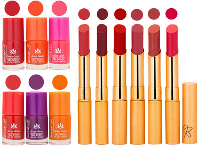 

Aroma Care Nail Polish Set and Rythm Lipstick Sets ( Modern Shades) 1803201783(Set of 12)