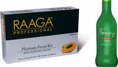 

Raaga Professional Platinum Facial Kit With ProBotanix Colour Protect shampoo(Set of 2)