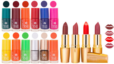 

Aroma Care Lot of 12-piece Surprise Nail Polish Set and Rythm Lipsticks Combo 177(Set of 16)