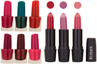 

Rythmx NEW STH RYTH BLK LIPSTICKS AND NAIL POLISH IMPORTANT COMBO 26(Set of 9)