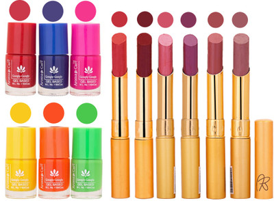 

Aroma Care Makeup Women Nail Polish and Exclusive Long Lasting Lipstick Set 108(Set of 12)