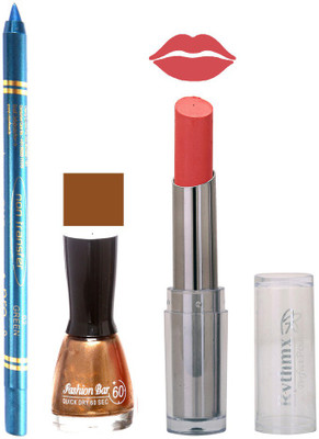 

Rythmx Lipstick , Nail Polish And Turquoise Blue Kajal Makeup Combo 1173(Set of 3)