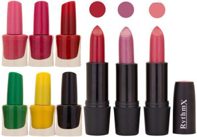 

Rythmx NEW STB RYTH BLK LIPSTICKS AND NAIL POLISH IMPORTANT COMBO 34(Set of 9)