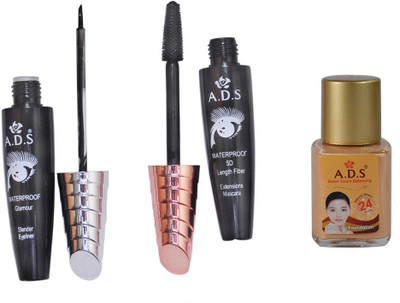 

ADS Waterproof Eyeliner / Mascara / Foundation(Set of 3)