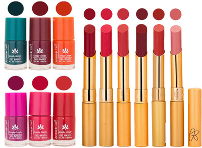 

Aroma Care Famous Combo of Nail Polish with Rythm Long Lasting Lipstick Sets 183201716(Set of 12)