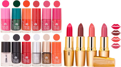 

Aroma Care Gel Nail Polish Set Quick Dry, Long Lasting and Creamy Matte Lipstick Combo 171(Set of 16)