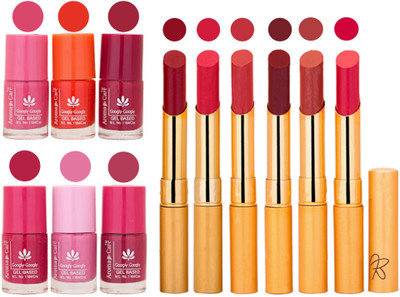 

Aroma Care Quick Dry Nail Polish and Rythm Lipstick Combo 1803201876(Set of 12)