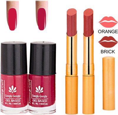 

Aroma Care Nail Polish RHYTHM Orange Lipstick Combo 108(Set of 4)