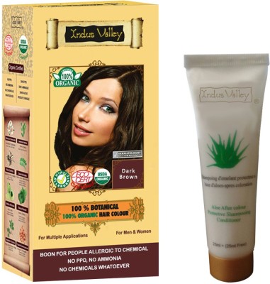 6% OFF on Indus Valley Combo Set- 100% Botanical Dark Brown hair color &  Moisturising Shampoo(Set of 2) on Flipkart 