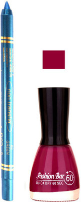 

Fashion Bar Purple Nail Polish With Pro Non Transfer Turquoise Blue Kajal 88(Set of 2)